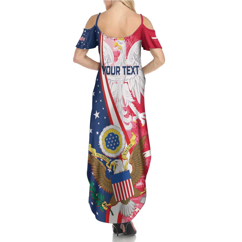Personalized Polish-American Heritage Month Family Matching Summer Maxi Dress and Hawaiian Shirt Eagle Curve Style - Wonder Print Shop