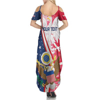 Personalized Polish-American Heritage Month Family Matching Summer Maxi Dress and Hawaiian Shirt Eagle Curve Style - Wonder Print Shop