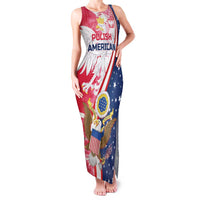 Personalized Polish-American Heritage Month Family Matching Tank Maxi Dress and Hawaiian Shirt Eagle Curve Style - Wonder Print Shop
