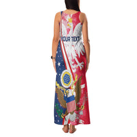 Personalized Polish-American Heritage Month Family Matching Tank Maxi Dress and Hawaiian Shirt Eagle Curve Style - Wonder Print Shop