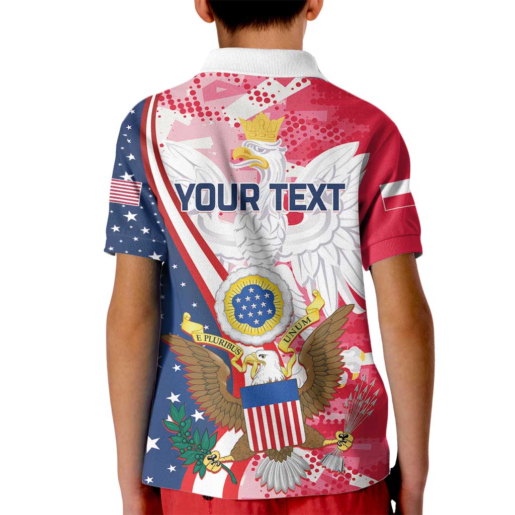 Personalized Polish-American Heritage Month Kid Polo Shirt Eagle Curve Style - Wonder Print Shop