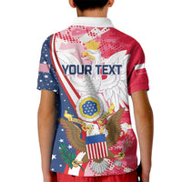 Personalized Polish-American Heritage Month Kid Polo Shirt Eagle Curve Style - Wonder Print Shop