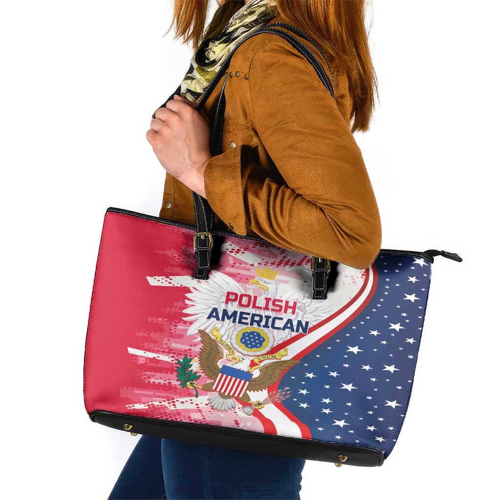 Polish-American Heritage Month Leather Tote Bag Eagle Curve Style - Wonder Print Shop