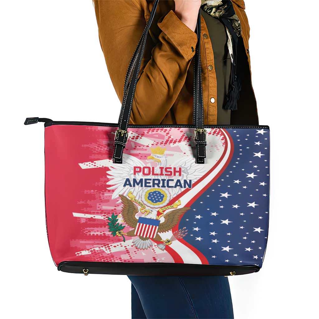 Polish-American Heritage Month Leather Tote Bag Eagle Curve Style - Wonder Print Shop