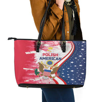 Polish-American Heritage Month Leather Tote Bag Eagle Curve Style - Wonder Print Shop