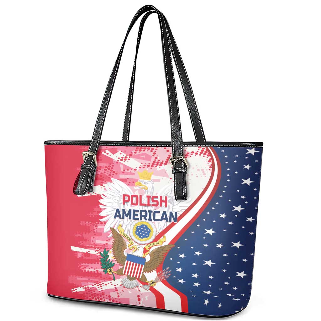 Polish-American Heritage Month Leather Tote Bag Eagle Curve Style - Wonder Print Shop