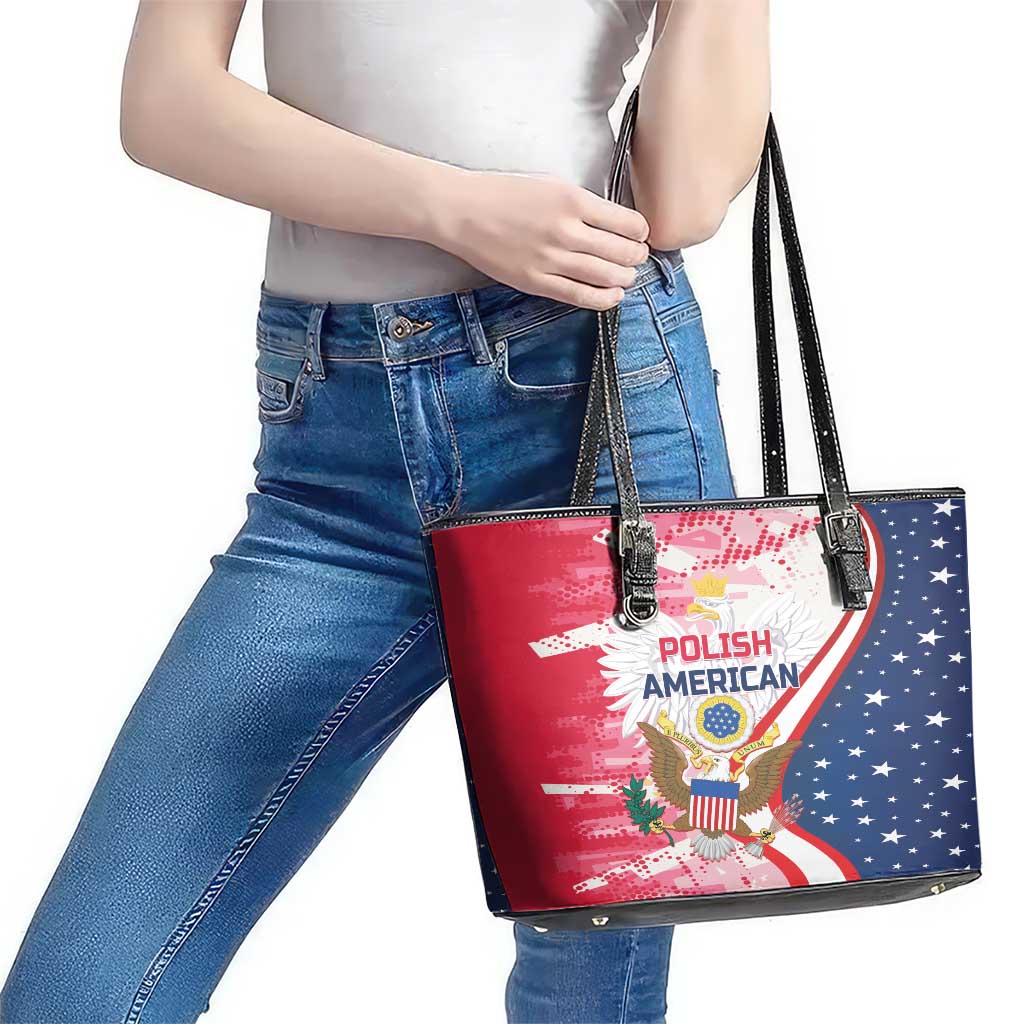 Polish-American Heritage Month Leather Tote Bag Eagle Curve Style - Wonder Print Shop