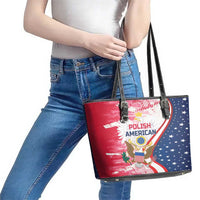 Polish-American Heritage Month Leather Tote Bag Eagle Curve Style - Wonder Print Shop