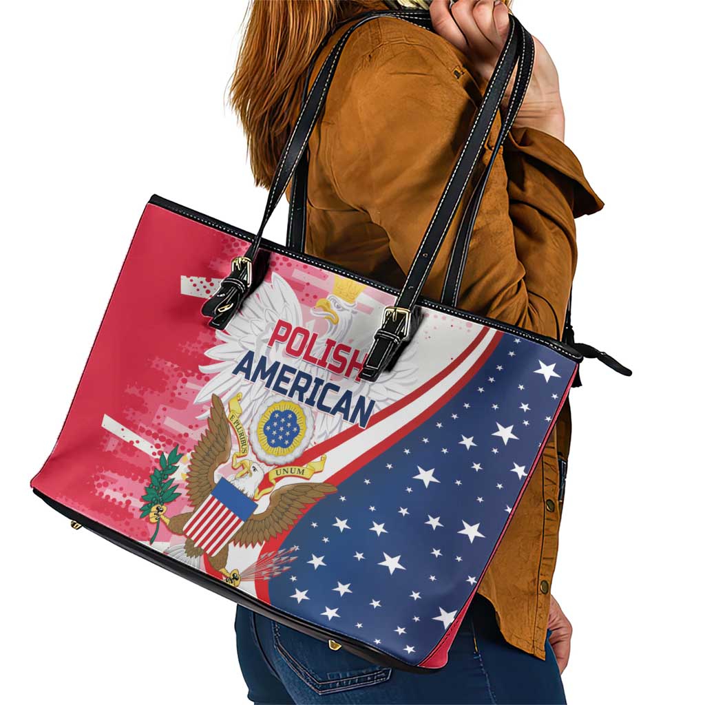 Polish-American Heritage Month Leather Tote Bag Eagle Curve Style - Wonder Print Shop