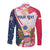 Personalized Polish-American Heritage Month Long Sleeve Button Shirt Eagle Curve Style - Wonder Print Shop