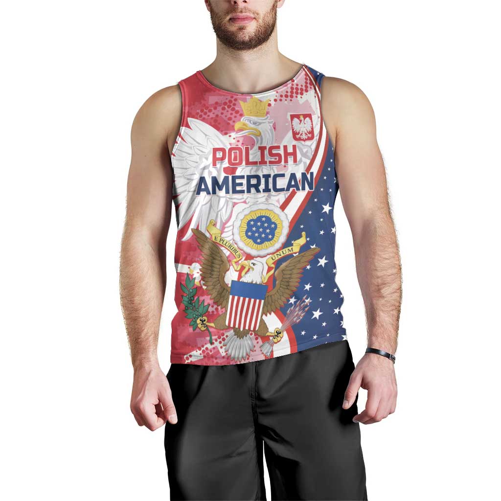 Personalized Polish-American Heritage Month Men Tank Top Eagle Curve Style - Wonder Print Shop
