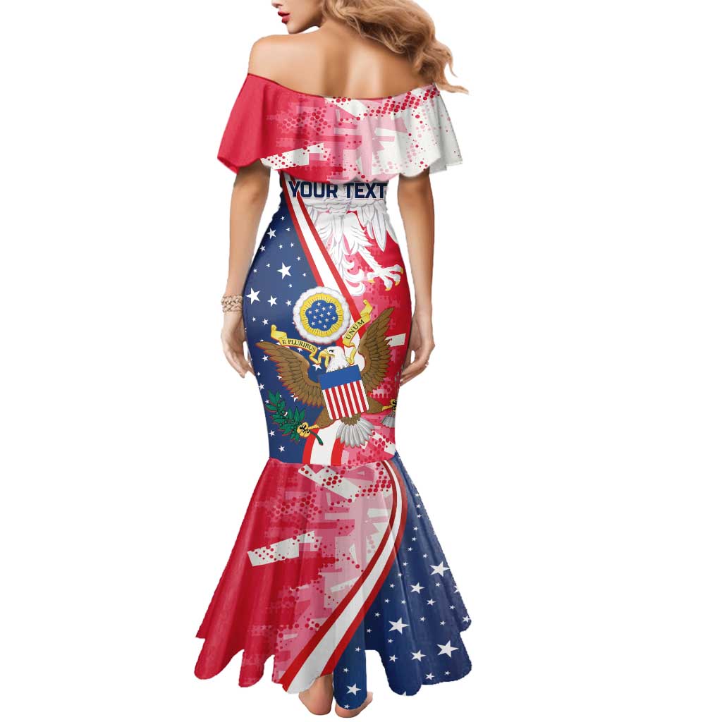 Personalized Polish-American Heritage Month Mermaid Dress Eagle Curve Style - Wonder Print Shop