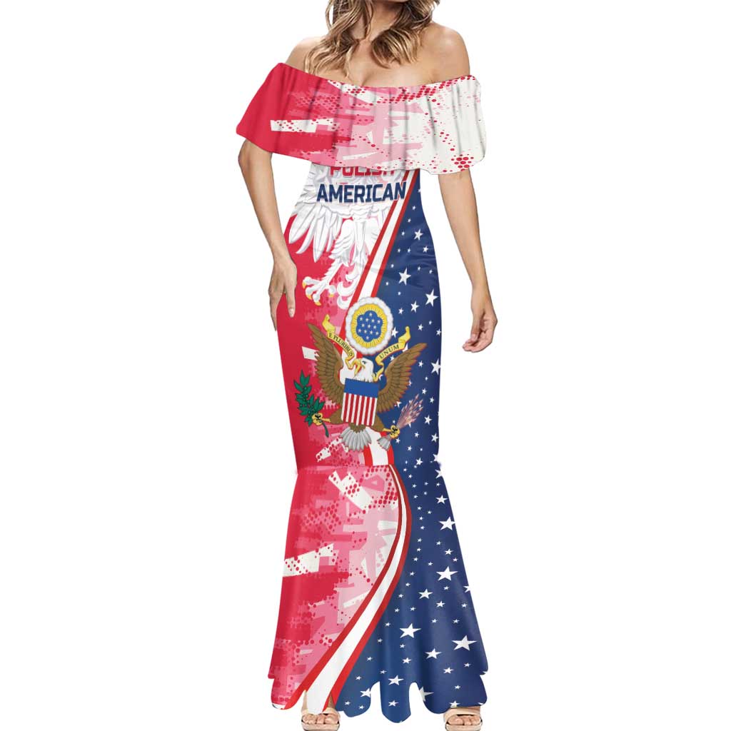 Personalized Polish-American Heritage Month Mermaid Dress Eagle Curve Style - Wonder Print Shop