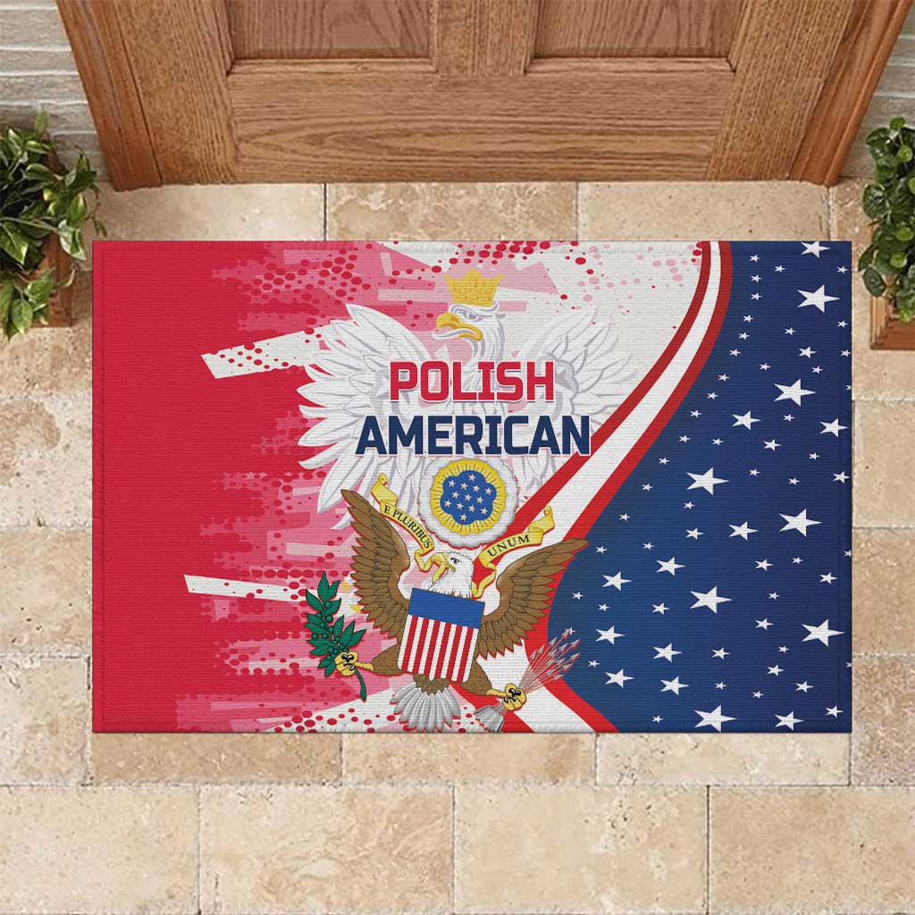 Polish-American Heritage Month Rubber Doormat Eagle Curve Style - Wonder Print Shop