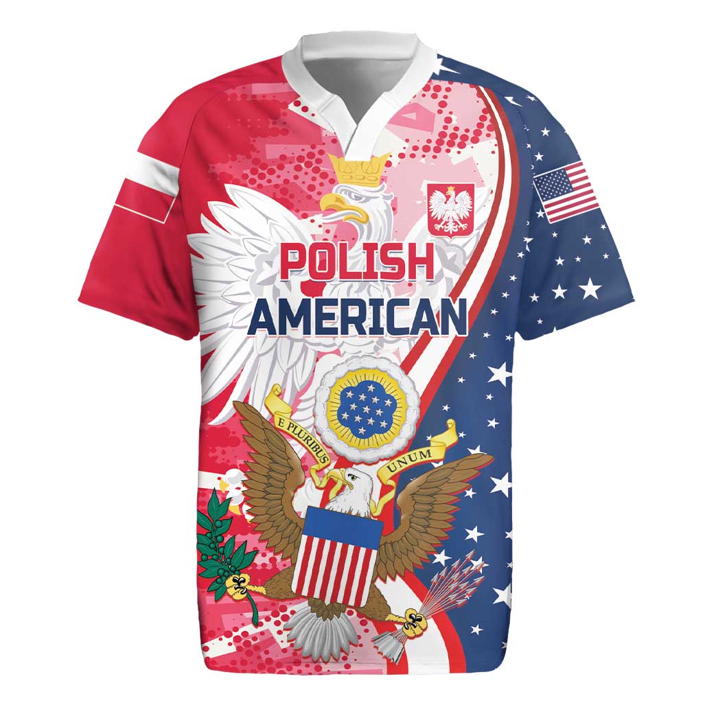 Personalized Polish-American Heritage Month Rugby Jersey Eagle Curve Style - Wonder Print Shop