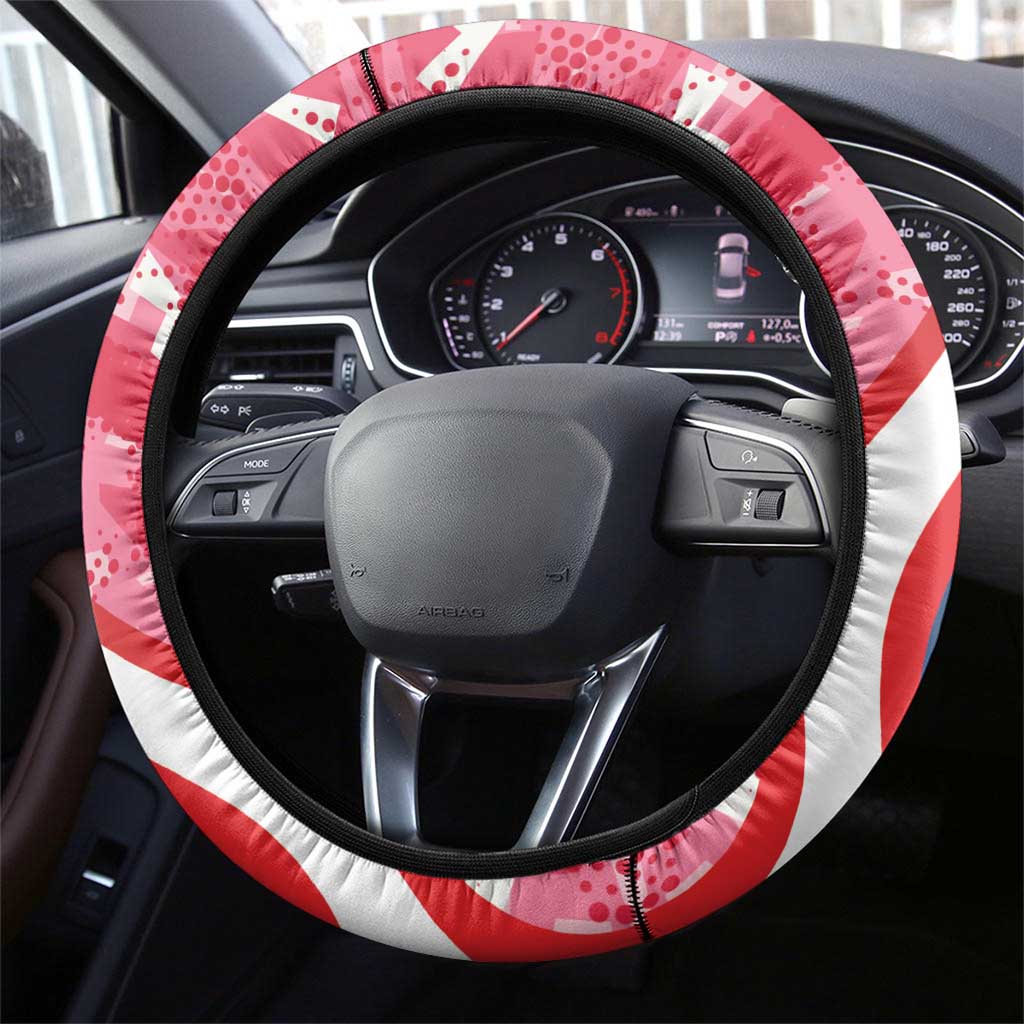 Polish-American Heritage Month Steering Wheel Cover Eagle Curve Style - Wonder Print Shop