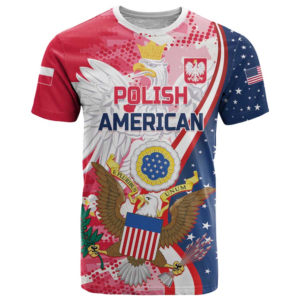 Personalized Polish-American Heritage Month T Shirt Eagle Curve Style - Wonder Print Shop