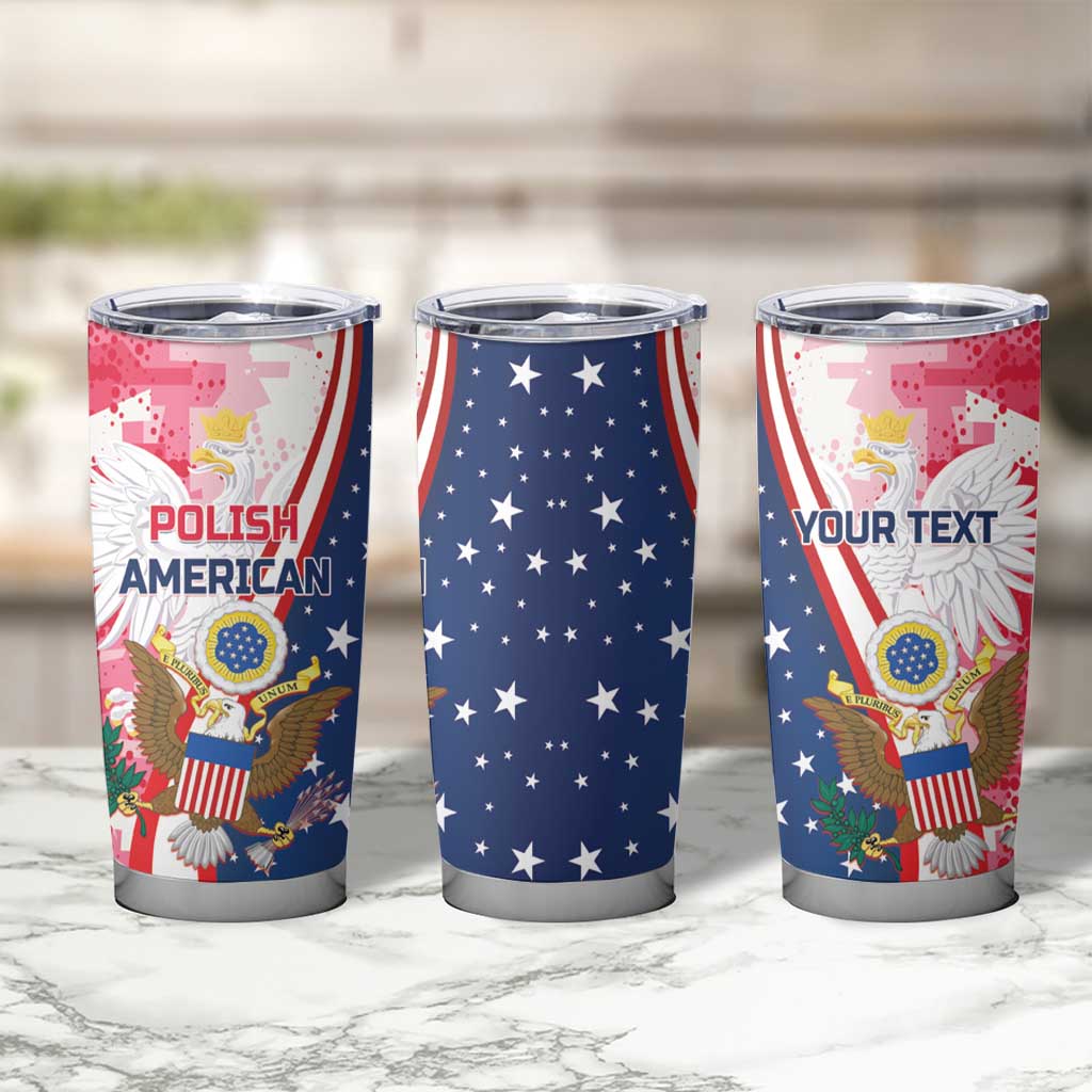 Personalized Polish - American Heritage Month Tumbler Cup Eagle Curve Style - Wonder Print Shop