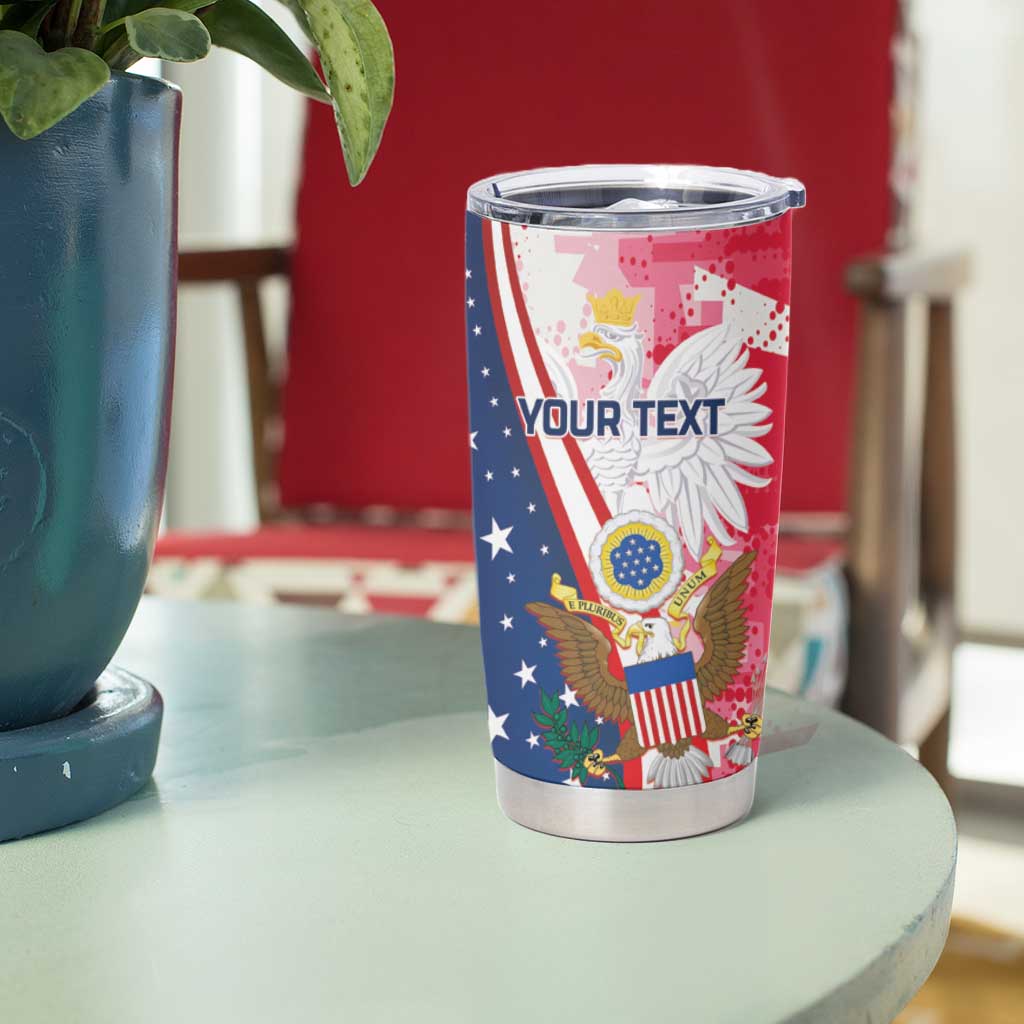 Personalized Polish - American Heritage Month Tumbler Cup Eagle Curve Style - Wonder Print Shop