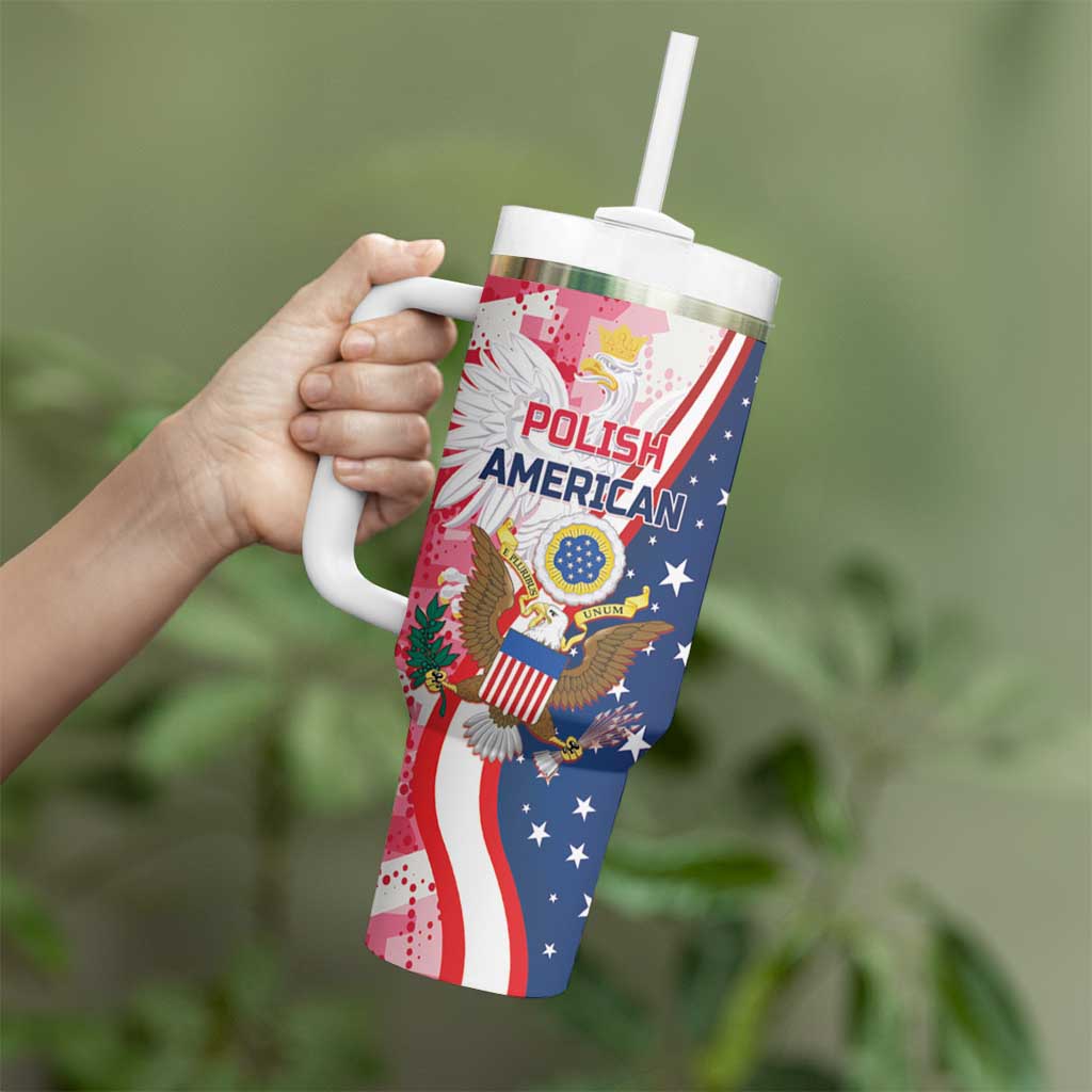 Personalized Polish - American Heritage Month Tumbler With Handle Eagle Curve Style - Wonder Print Shop
