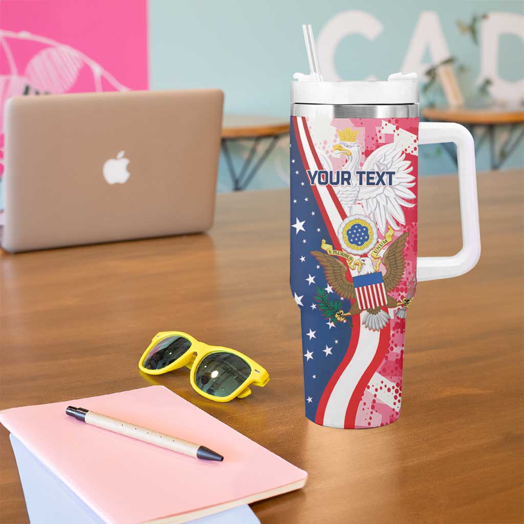 Personalized Polish - American Heritage Month Tumbler With Handle Eagle Curve Style - Wonder Print Shop