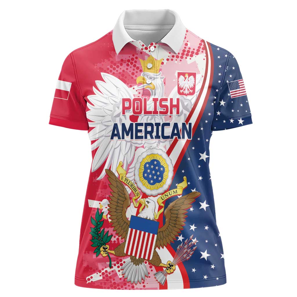 Personalized Polish-American Heritage Month Women Polo Shirt Eagle Curve Style - Wonder Print Shop