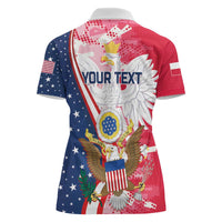 Personalized Polish-American Heritage Month Women Polo Shirt Eagle Curve Style - Wonder Print Shop