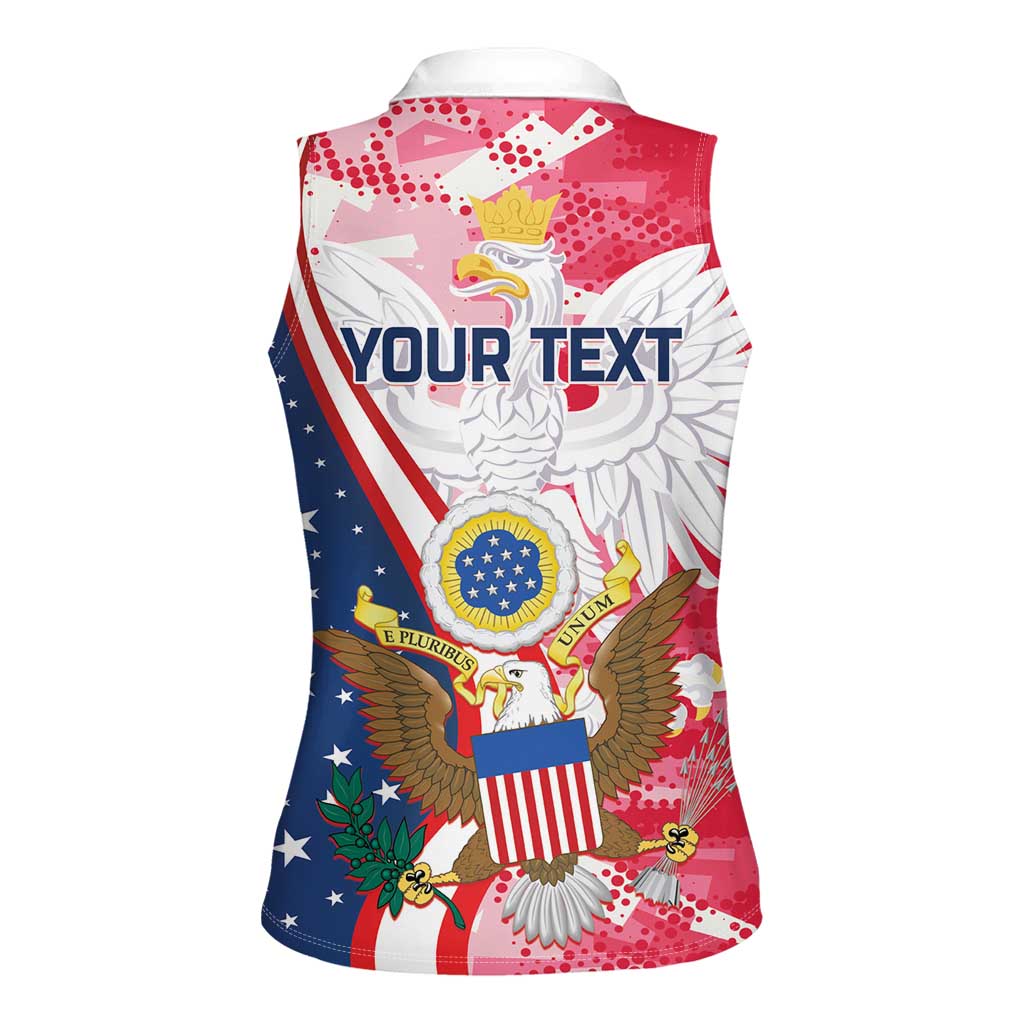 Personalized Polish-American Heritage Month Women Sleeveless Polo Shirt Eagle Curve Style - Wonder Print Shop
