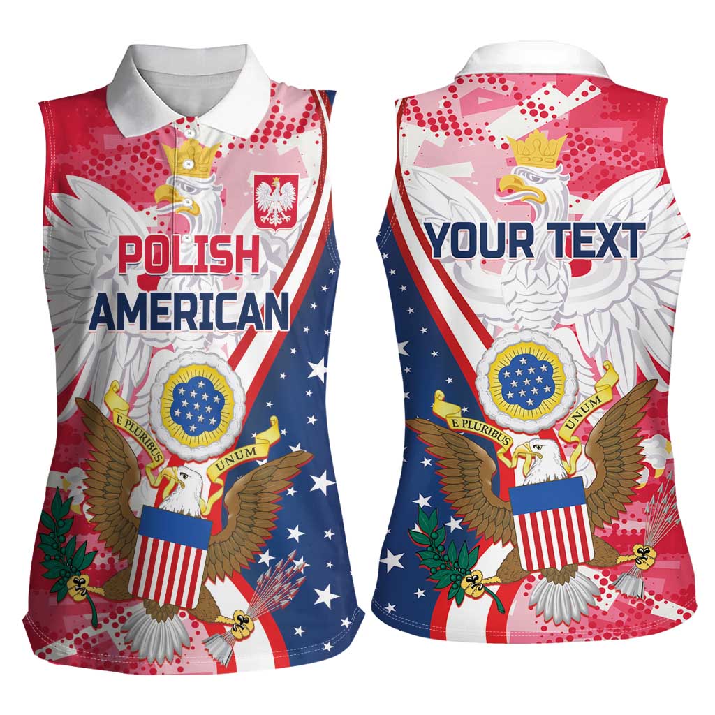 Personalized Polish-American Heritage Month Women Sleeveless Polo Shirt Eagle Curve Style - Wonder Print Shop