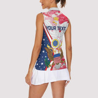 Personalized Polish-American Heritage Month Women Sleeveless Polo Shirt Eagle Curve Style - Wonder Print Shop