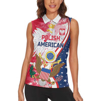 Personalized Polish-American Heritage Month Women Sleeveless Polo Shirt Eagle Curve Style - Wonder Print Shop