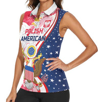 Personalized Polish-American Heritage Month Women Sleeveless Polo Shirt Eagle Curve Style - Wonder Print Shop
