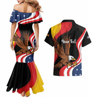 Personalized Proud to be German-American Couples Matching Mermaid Dress and Hawaiian Shirt Eagle Heritage Month - Wonder Print Shop
