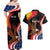 Personalized Proud to be German-American Couples Matching Off Shoulder Maxi Dress and Hawaiian Shirt Eagle Heritage Month - Wonder Print Shop