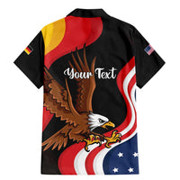 Personalized Proud to be German-American Family Matching Mermaid Dress and Hawaiian Shirt Eagle Heritage Month - Wonder Print Shop