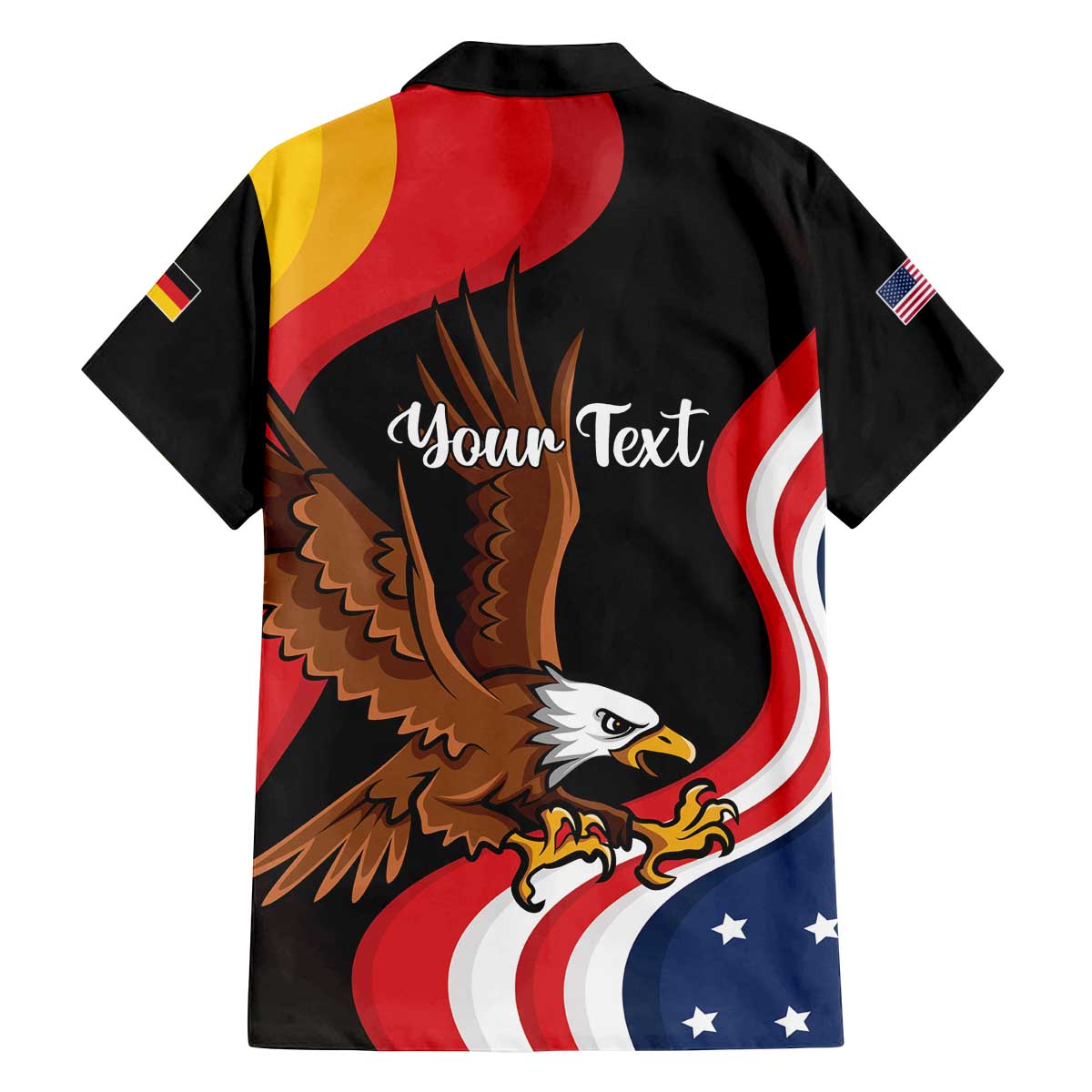 Personalized Proud to be German-American Family Matching Off The Shoulder Long Sleeve Dress and Hawaiian Shirt Eagle Heritage Month - Wonder Print Shop