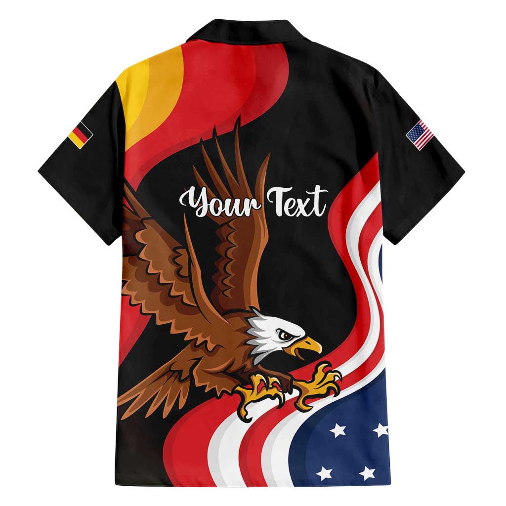 Personalized Proud to be German-American Family Matching Short Sleeve Bodycon Dress and Hawaiian Shirt Eagle Heritage Month - Wonder Print Shop