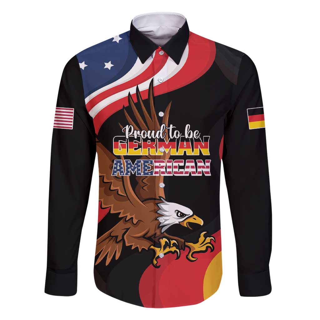 Personalized Proud to be German-American Family Matching Short Sleeve Bodycon Dress and Hawaiian Shirt Eagle Heritage Month - Wonder Print Shop