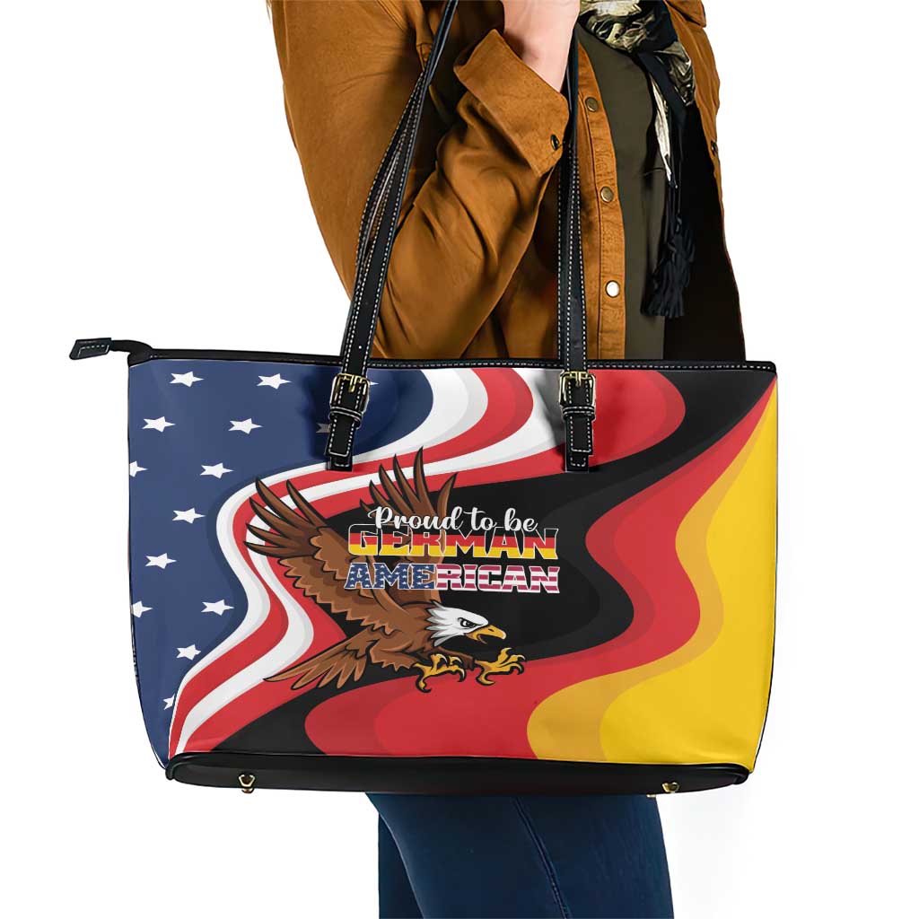 Proud to be German-American Leather Tote Bag Eagle Heritage Month - Wonder Print Shop
