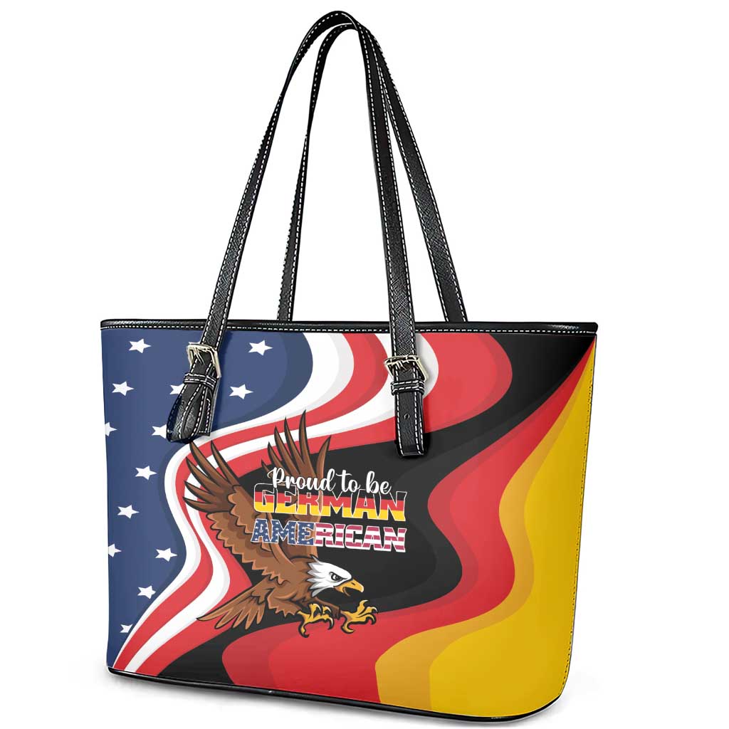 Proud to be German-American Leather Tote Bag Eagle Heritage Month - Wonder Print Shop