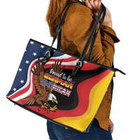 Proud to be German-American Leather Tote Bag Eagle Heritage Month - Wonder Print Shop
