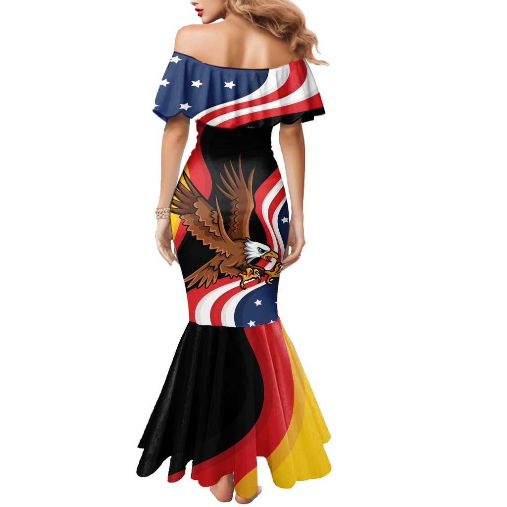 Personalized Proud to be German-American Mermaid Dress Eagle Heritage Month - Wonder Print Shop