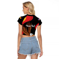 Personalized Proud to be German-American Raglan Cropped T Shirt Eagle Heritage Month - Wonder Print Shop