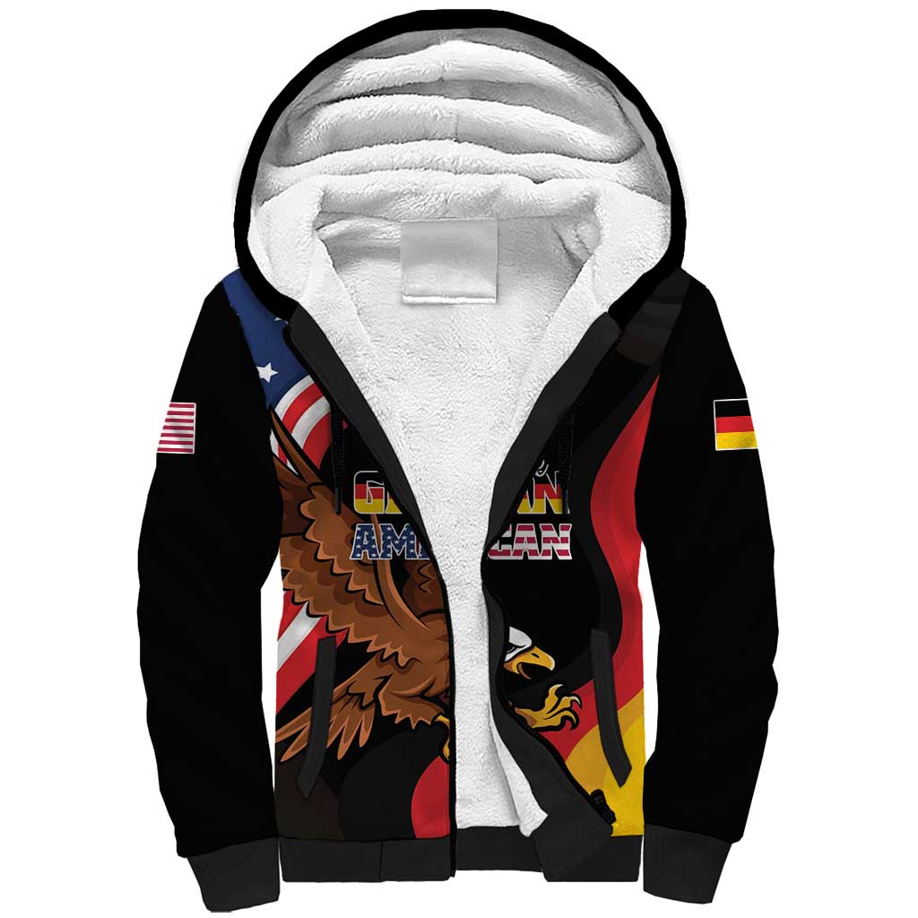 Personalized Proud to be German-American Sherpa Hoodie Eagle Heritage Month - Wonder Print Shop