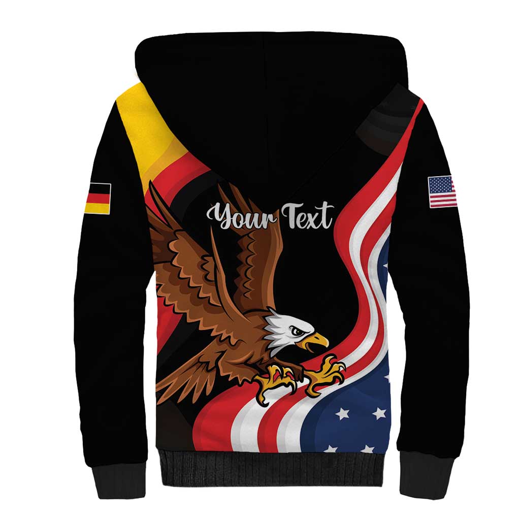 Personalized Proud to be German-American Sherpa Hoodie Eagle Heritage Month - Wonder Print Shop