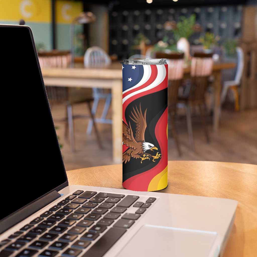 Personalized Proud to be German - American Skinny Tumbler Eagle Heritage Month - Wonder Print Shop