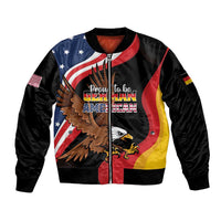 Personalized Proud to be German-American Sleeve Zip Bomber Jacket Eagle Heritage Month - Wonder Print Shop