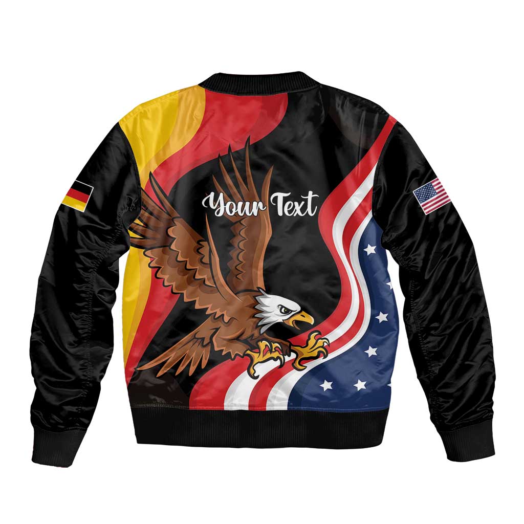 Personalized Proud to be German-American Sleeve Zip Bomber Jacket Eagle Heritage Month - Wonder Print Shop