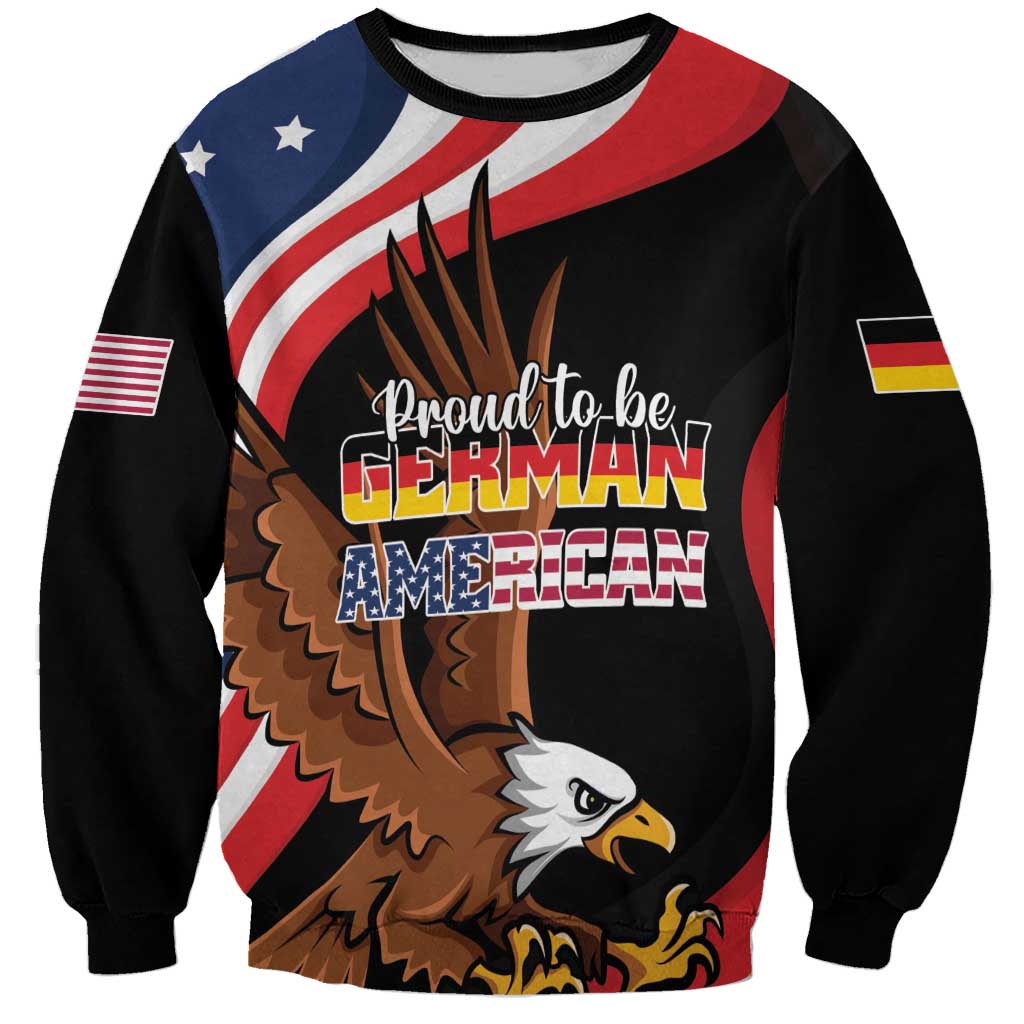 Personalized Proud to be German-American Sweatshirt Eagle Heritage Month - Wonder Print Shop