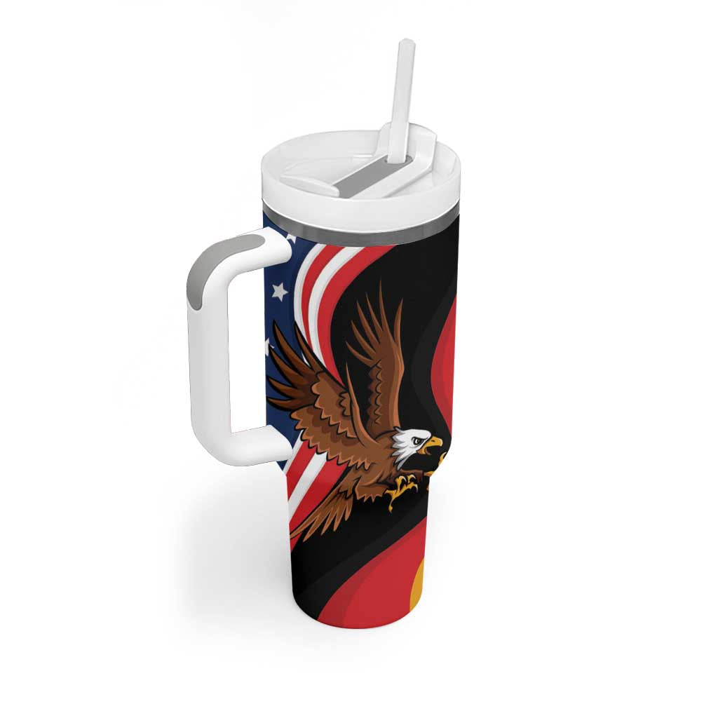 Personalized Proud to be German - American Tumbler With Handle Eagle Heritage Month - Wonder Print Shop